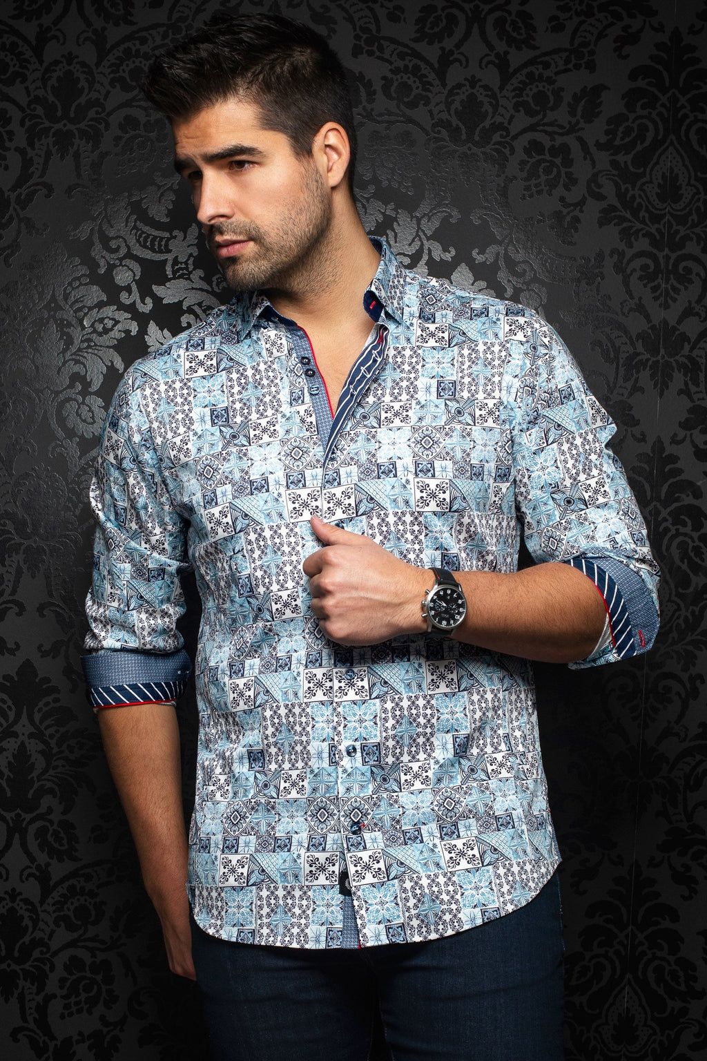 Au Noir Shirt | Alfonso Light Blue