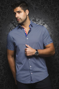 Au Noir Navy Short-Sleeve Stretch Night Out Shirt - BALOTELLI (SS) navy
