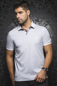 Au Noir White Short-Sleeve Stretch Night Out Polo Shirt - Barkley White