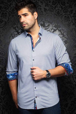 Au Noir Stretch Shirt | Belotti White Blue