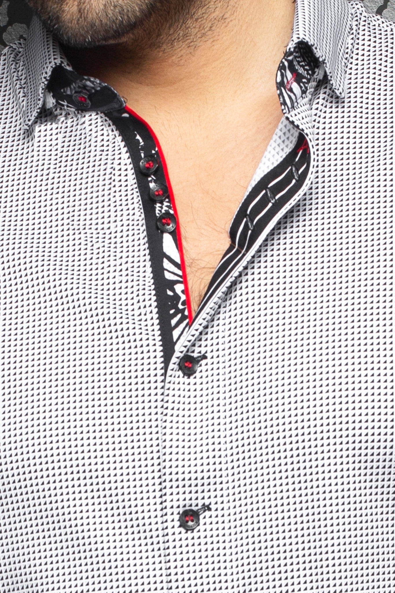 Au Noir Stretch Shirt | Belotti White Grey