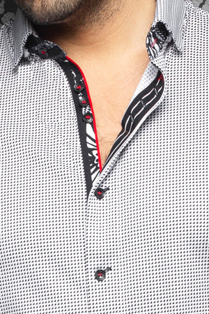 Au Noir Stretch Shirt | Belotti White Grey