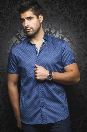 Au Noir Navy Short-Sleeve Night Out Shirt - BIAGIO (SS) navy