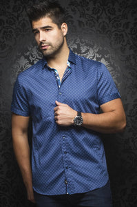 Au Noir Navy Short-Sleeve Night Out Shirt - BIAGIO (SS) navy