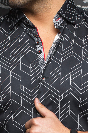 Au Noir Short-Sleeve Shirt | Bossiano Black