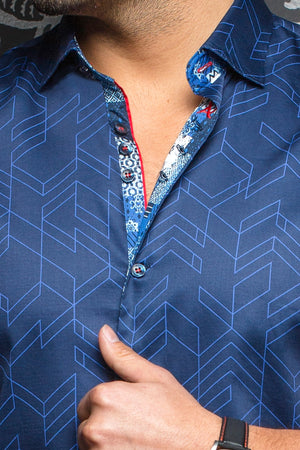 Au Noir Short-Sleeve Shirt | Bossiano Royal Navy