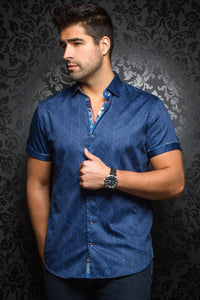 Au Noir Short-Sleeve Shirt | Bossiano Royal Navy