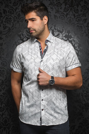 Au Noir Short-Sleeve Shirt | Bossiano White