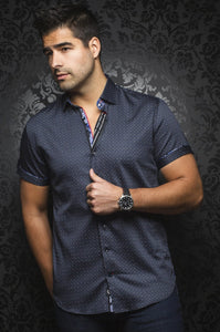 Au Noir Black Short-Sleeve Night Out Shirt - CAINE (SS) black royal