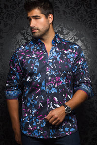 Au Noir Navy Shirt - Christobal Navy Fuchsia