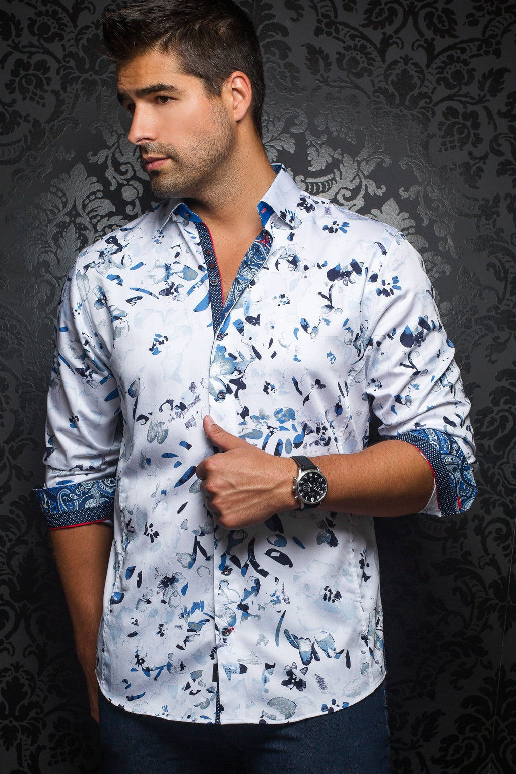 Au Noir White Shirt - Christobal White Blue