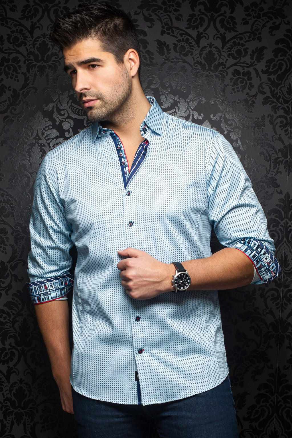 Au Noir Shirt | Dixon Light Blue