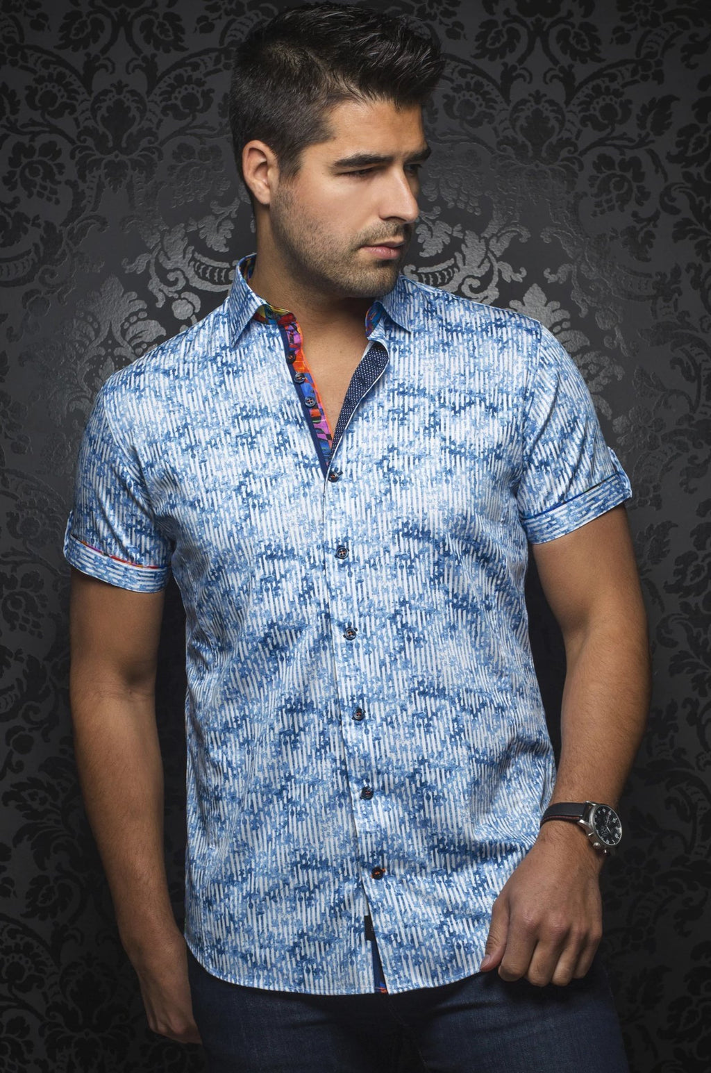 Au Noir Navy Short-Sleeve Resort Shirt - DOLCE (SS) navy