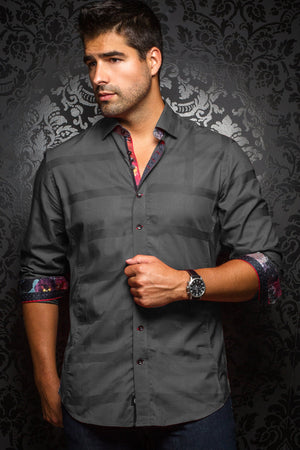 Au Noir Grey Shirt - Fabriano Charcoal