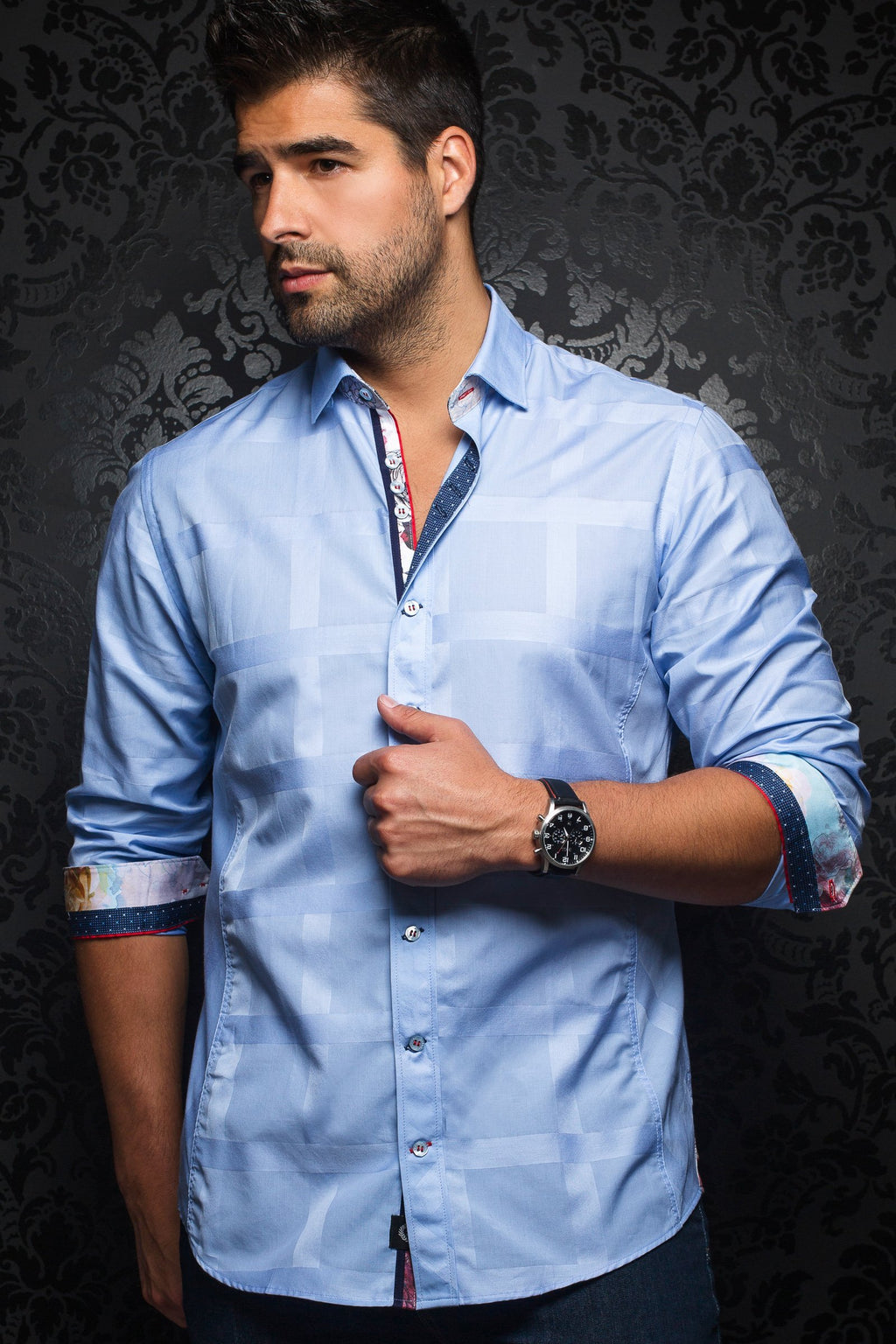 Au Noir Light Blue  Shirt - Fabriano Light Blue