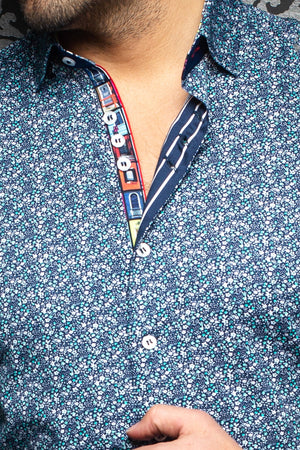 Au Noir Shirt | Fiore Green Navy