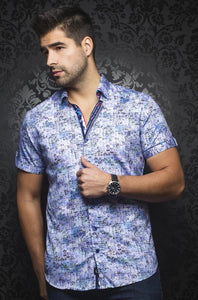 Au Noir Blue Short-Sleeve Resort Shirt - GABRIELI (SS) blue