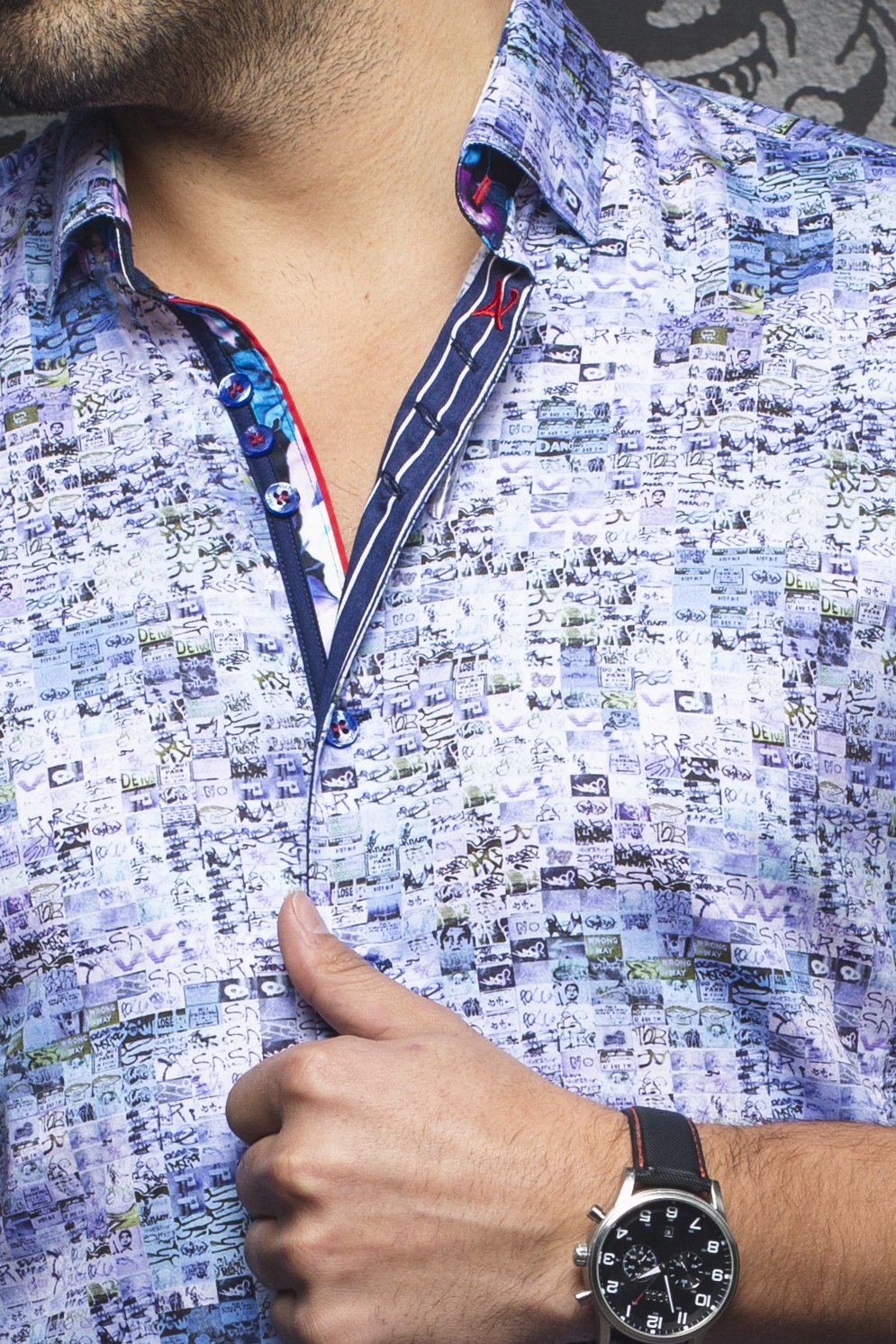 Au Noir Blue Short-Sleeve Resort Shirt - GABRIELI (SS) blue