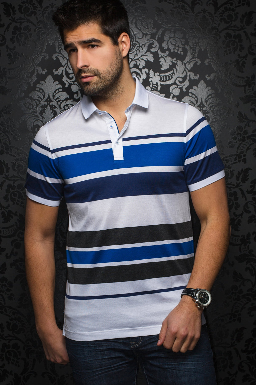 Men Fashion - Au Noir Polo shirt - Giorgio White