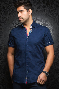 Au Noir Short-Sleeve Shirt | Herrera Navy