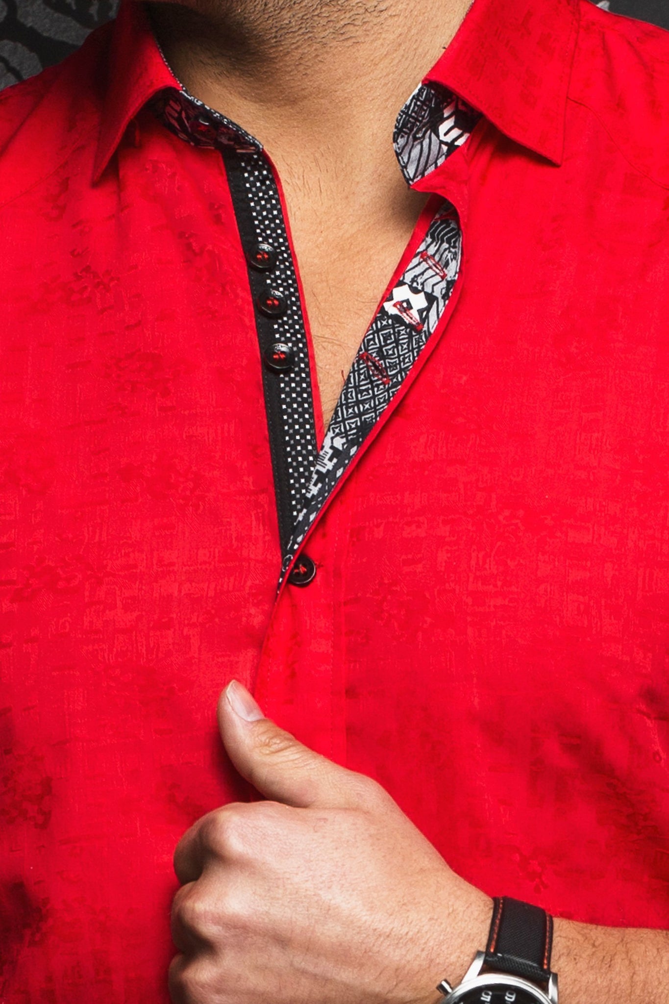 Au Noir Short-Sleeve Shirt | Herrera Red