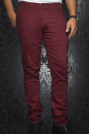 Au Noir Slim Fit Stretch Denim Jean - Burgundy