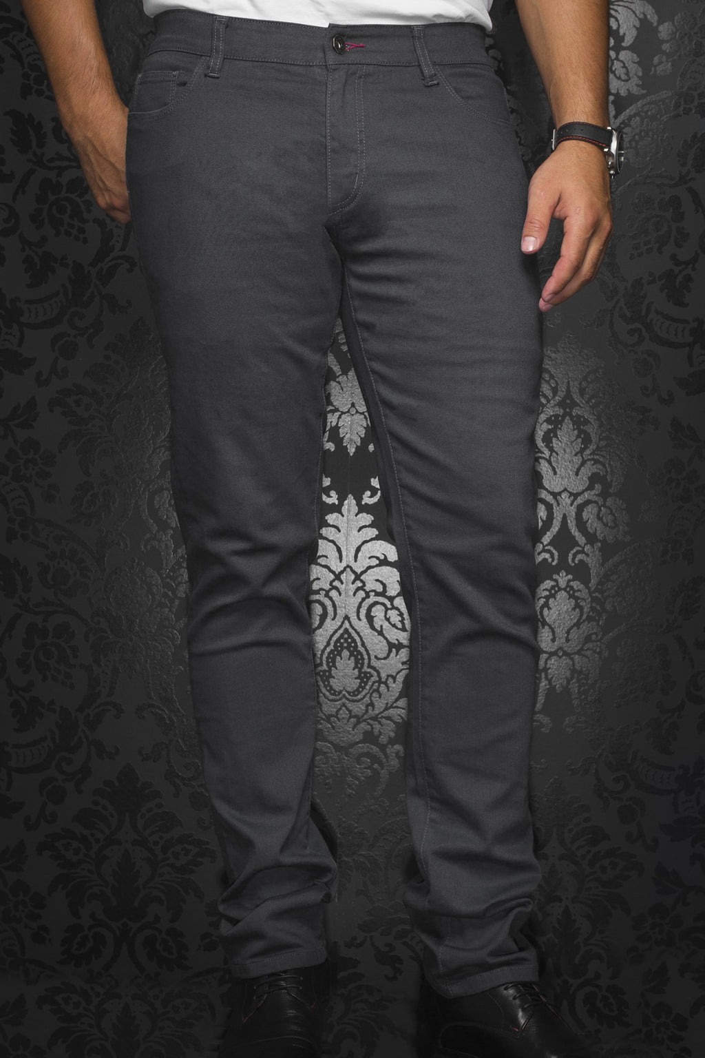 Au Noir Slim Fit Stretch Denim Jean - Grey