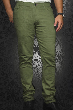 Au Noir Slim Fit Stretch Denim Jean - Olive