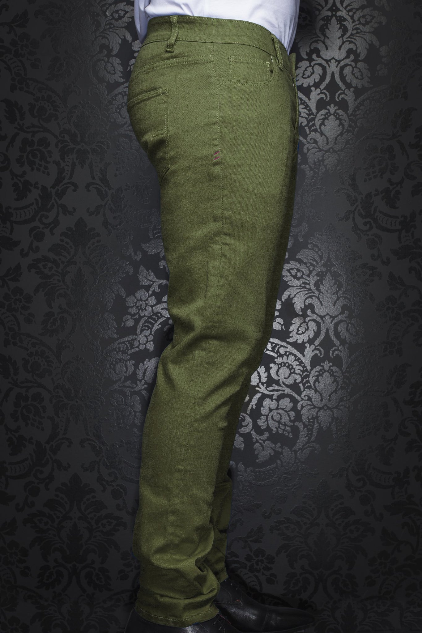 Au Noir Slim Fit Stretch Denim Jean - Olive