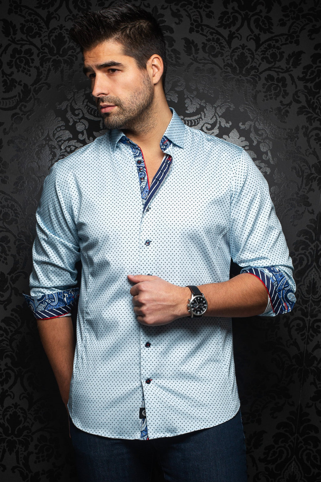 Au Noir Shirt | Marino Light Blue