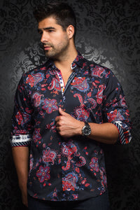 Au Noir Black Shirt - Massiano Black Multi