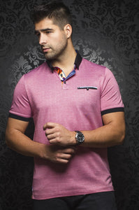 Au Noir Red Short-Sleeve Night Out Polo Shirt - Messina Red