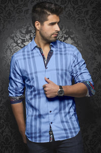 Au Noir Light Blue Long-Sleeve Night Out Shirt - MONTEVERDI light blue