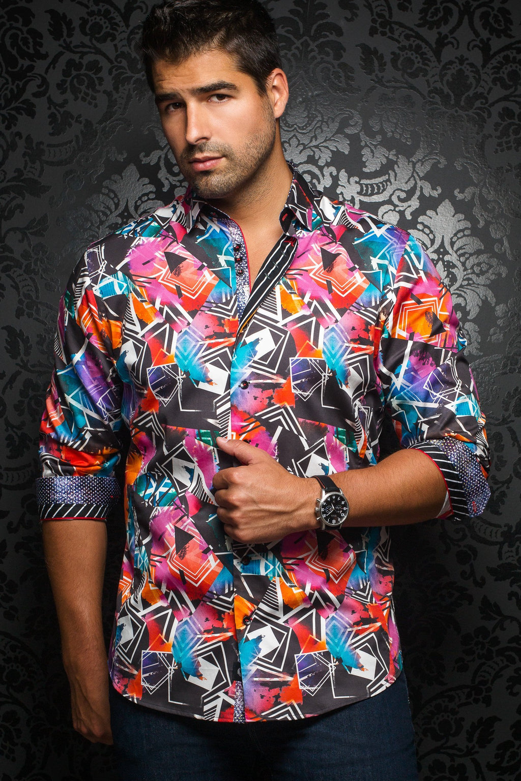 Au Noir Black Shirt - Morelos Black Multi