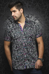 Au Noir Black Short-Sleeve Resort Shirt - NOVARA (SS) black