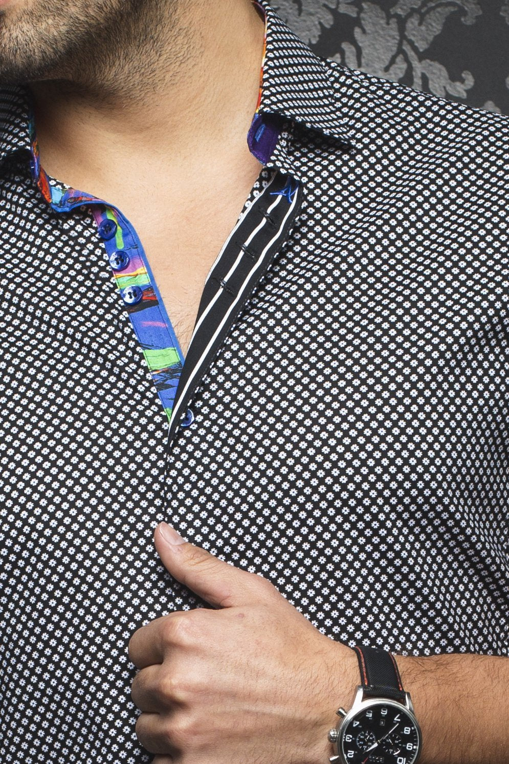 Au Noir Black Short-Sleeve Resort Shirt - PIETRO (SS) black