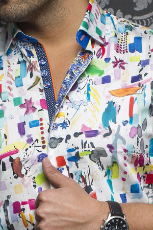 Au Noir White Short-Sleeve Resort Shirt - POLLOCK (SS) white