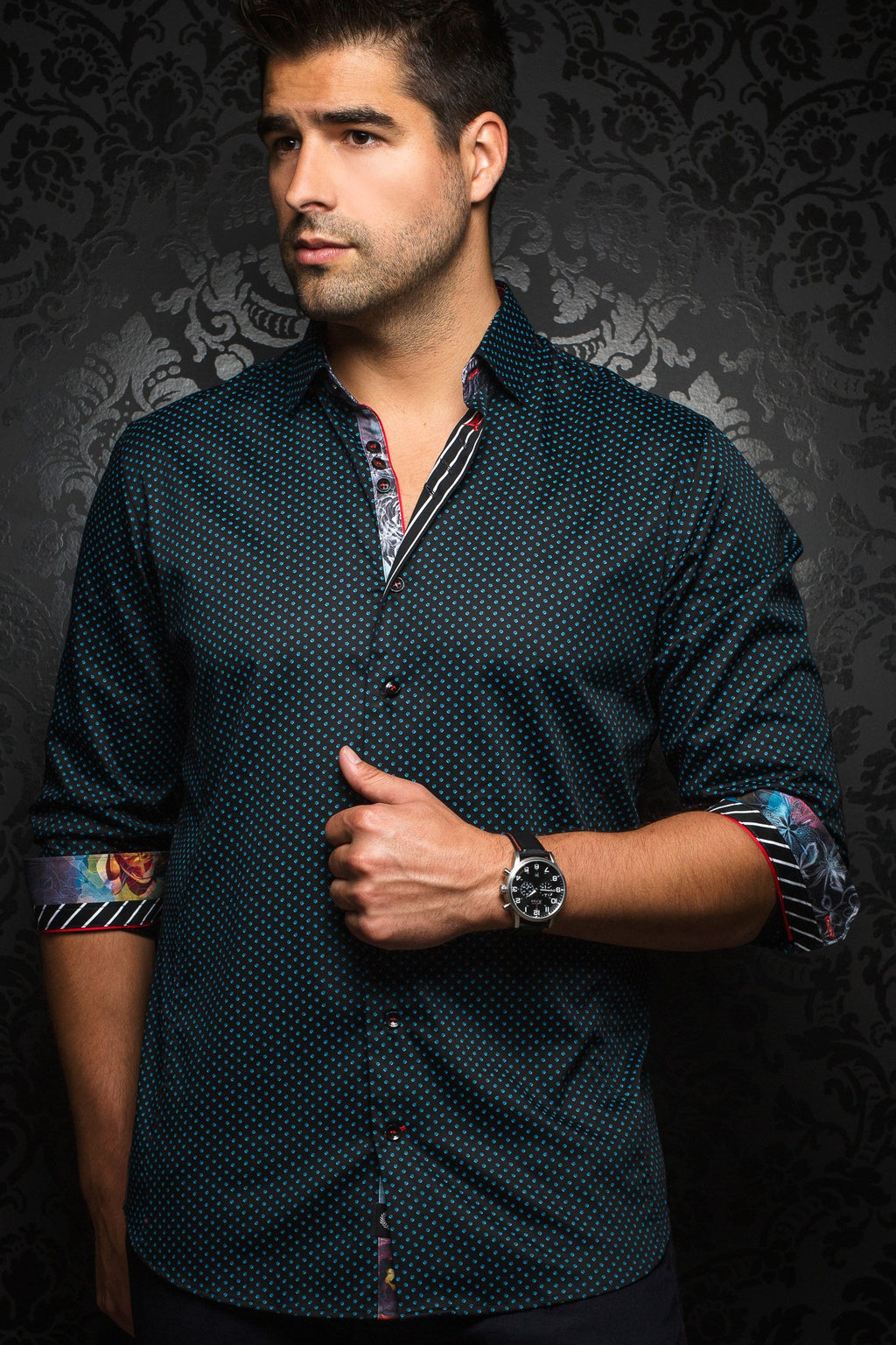 Au Noir Black Shirt - Segovia Black Teal