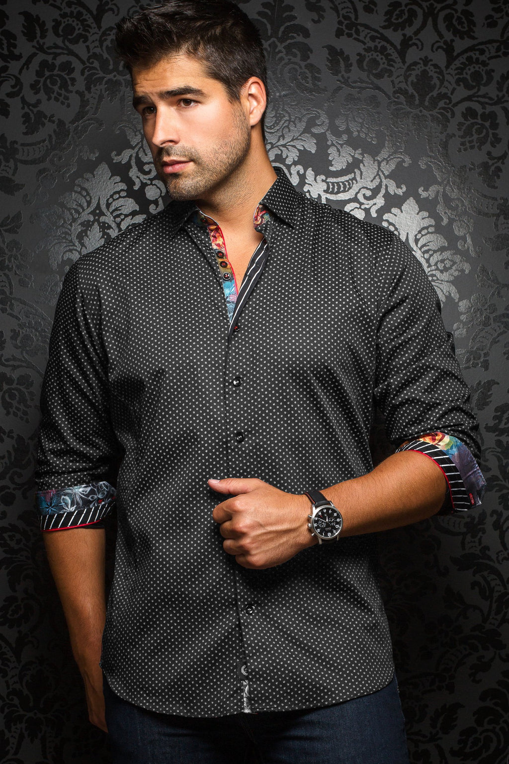 Au Noir Black Shirt - Segovia Black White