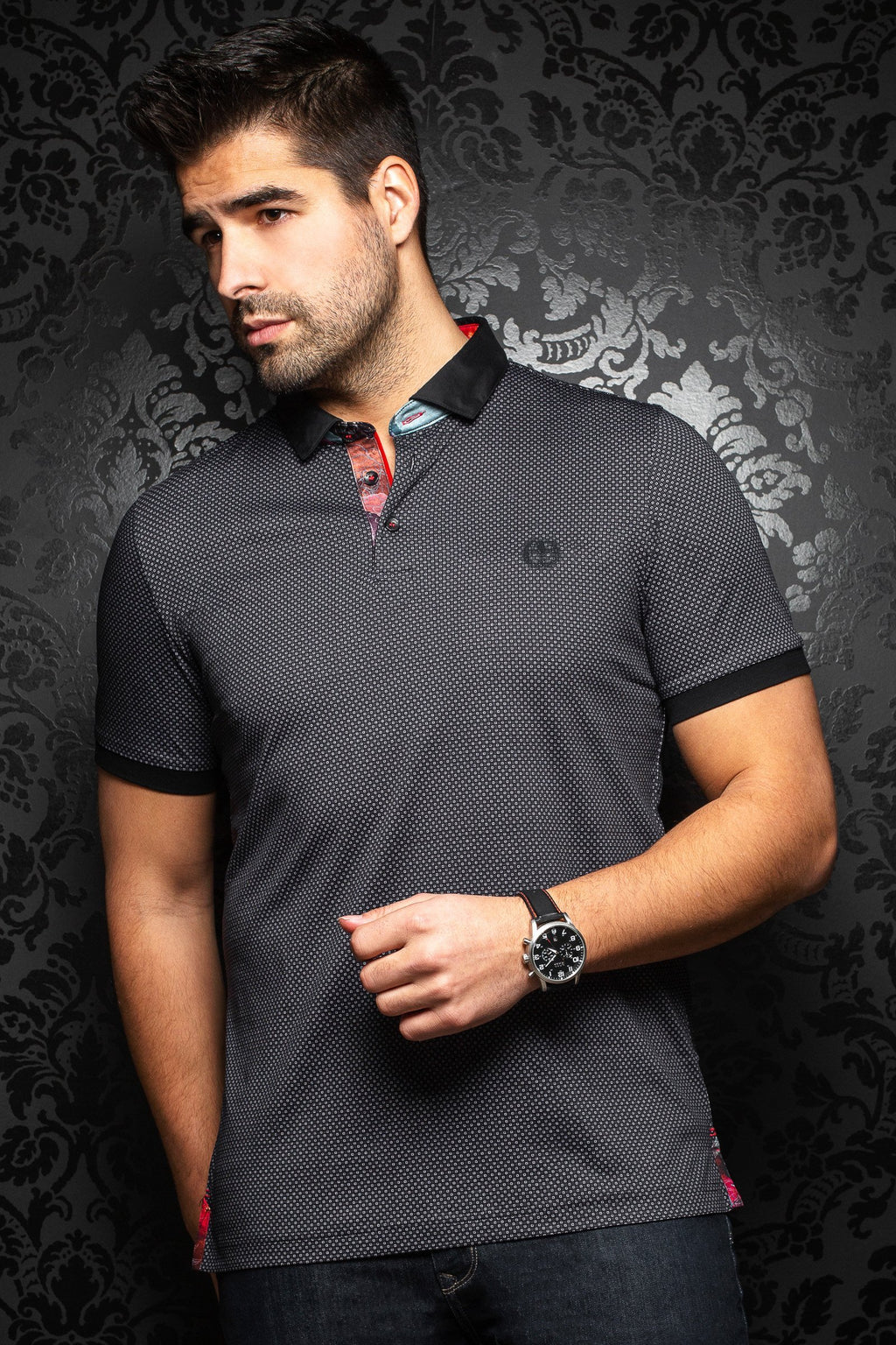 Au Noir Short-Sleeve Polo | Sierra Black