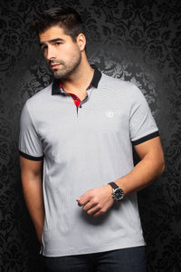 Au Noir Short-Sleeve Polo | Sierra White Grey