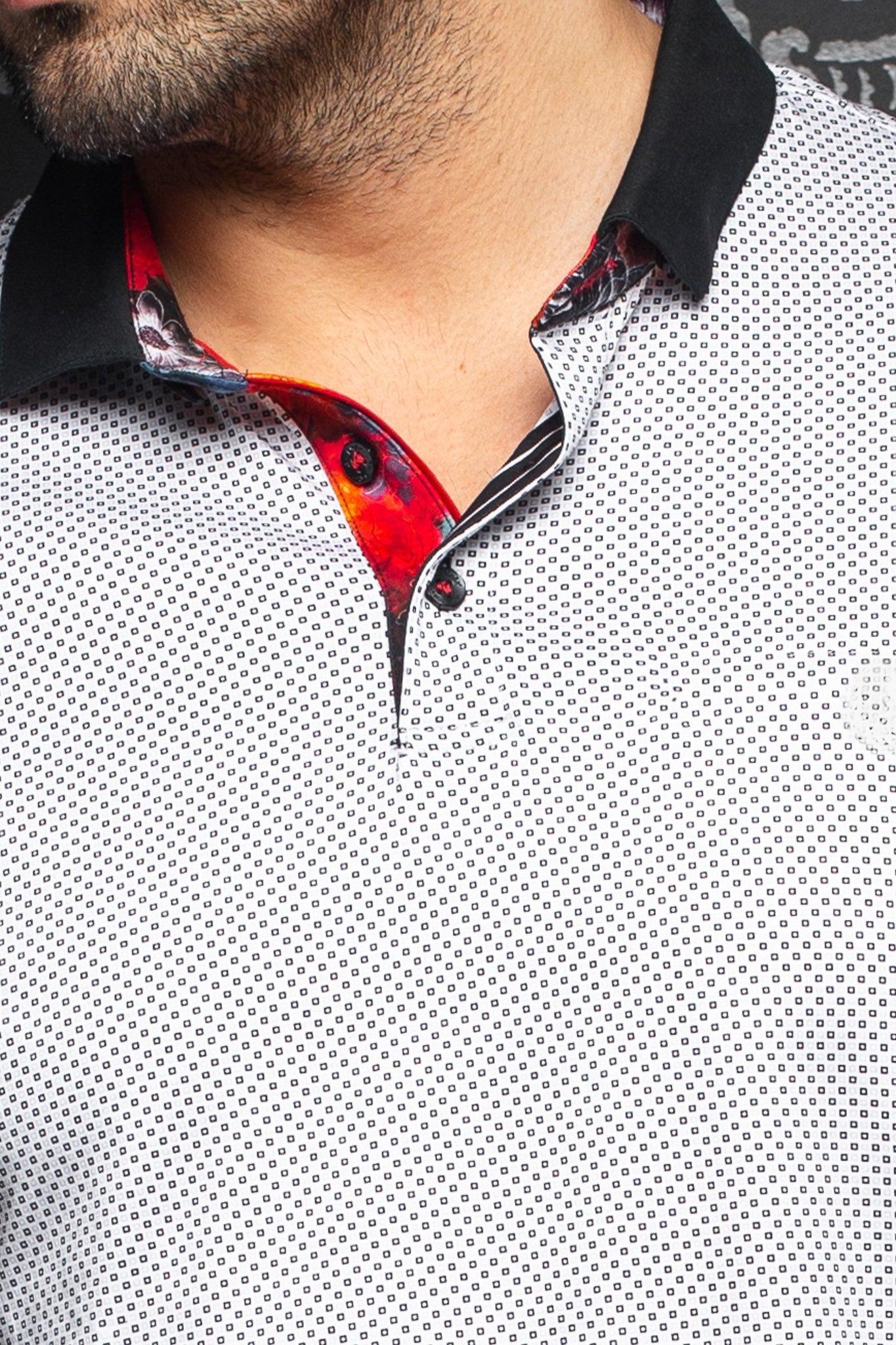 Au Noir Short-Sleeve Polo | Sierra White Grey