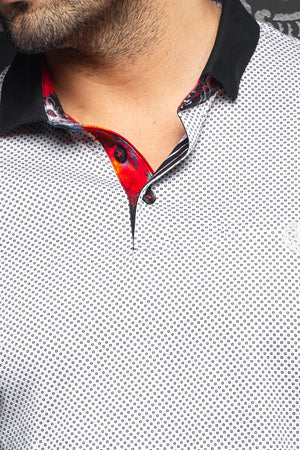 Au Noir Short-Sleeve Polo | Sierra White Grey
