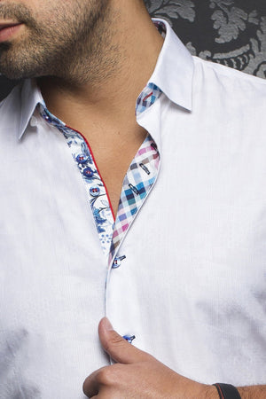 Au Noir White Short-Sleeve Night Out Shirt - STELLAR JACQ (SS) white