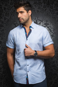Au Noir Short-Sleeve Shirt | Tomassi Jaqc Light Blue