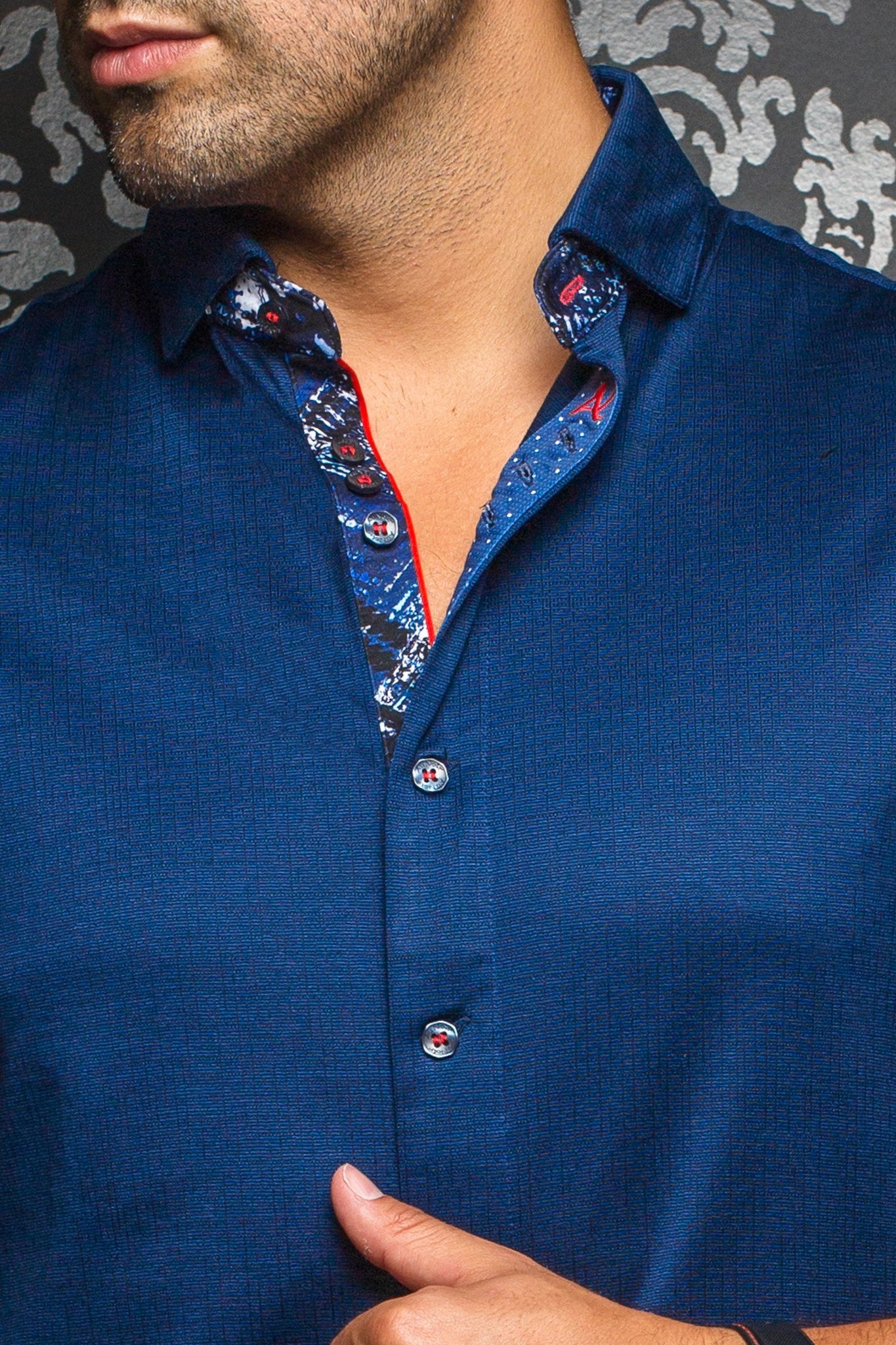 Au Noir Navy Stretch Shirt - Vega Navy