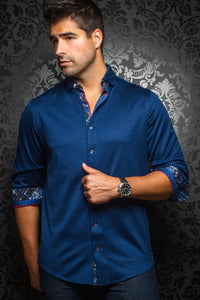 Au Noir Navy Stretch Shirt - Vega Navy