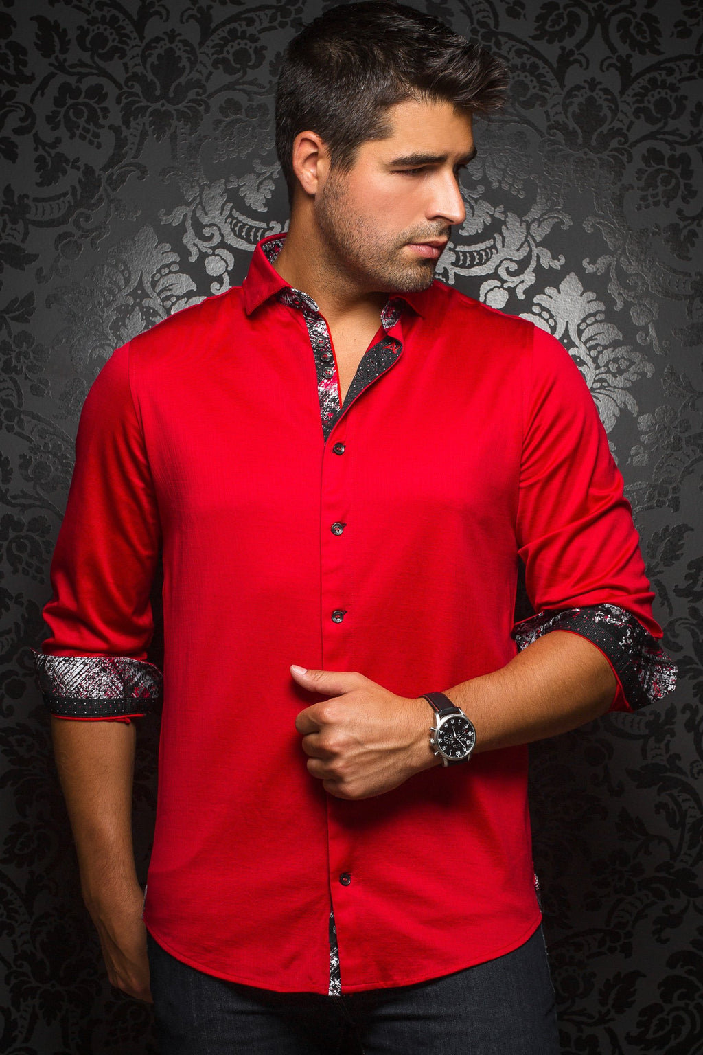 Au Noir Red Stretch Shirt - Vega Red